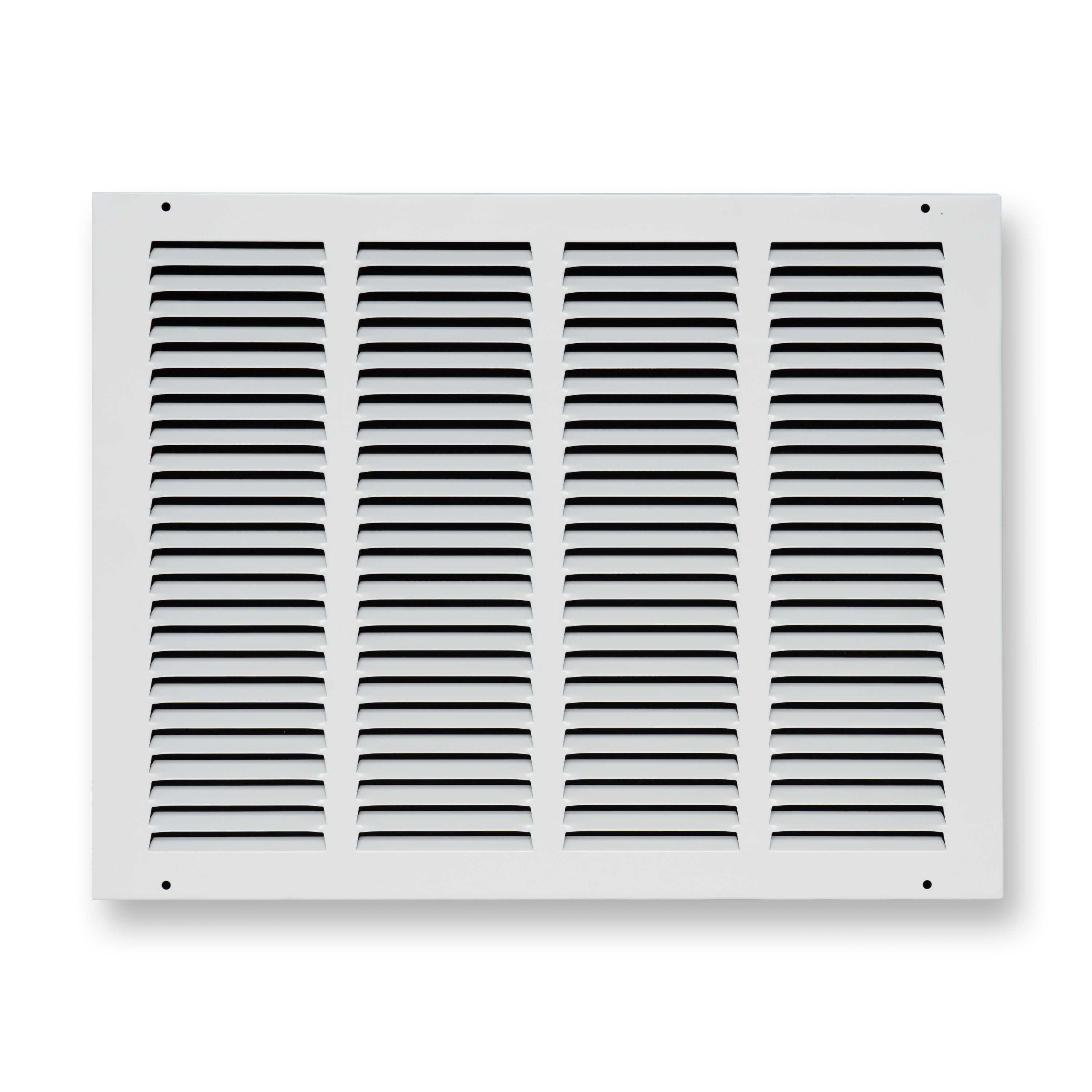 16 x 12-inch White Steel flat stamped return grille, front view 2