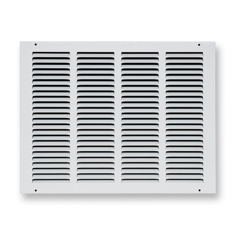 16 x 12-inch White Steel flat stamped return grille, front view 2