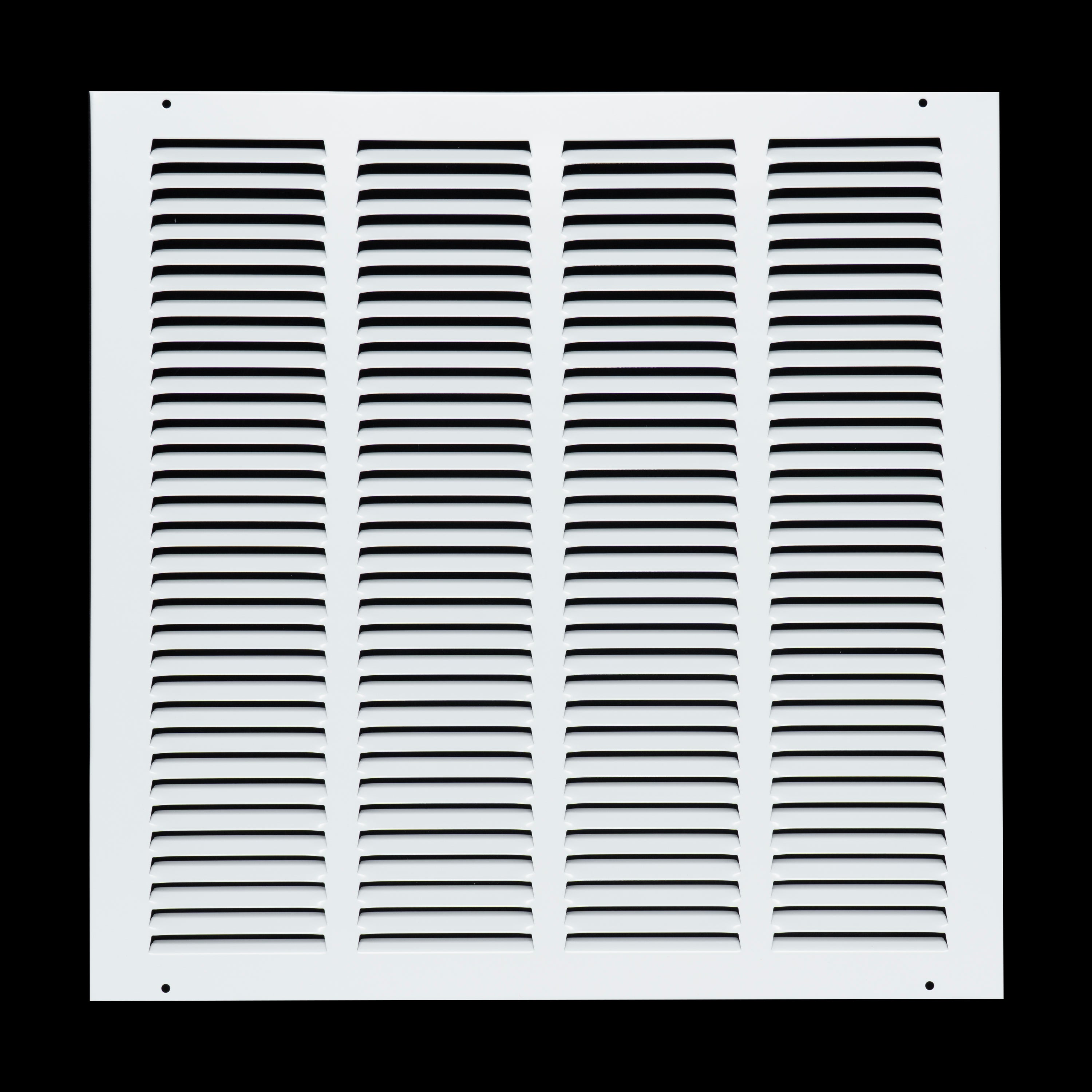 16 x 16-inch White Steel flat stamped return grille, front view