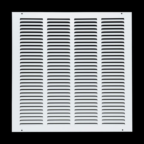 16 x 16-inch White Steel flat stamped return grille, front view