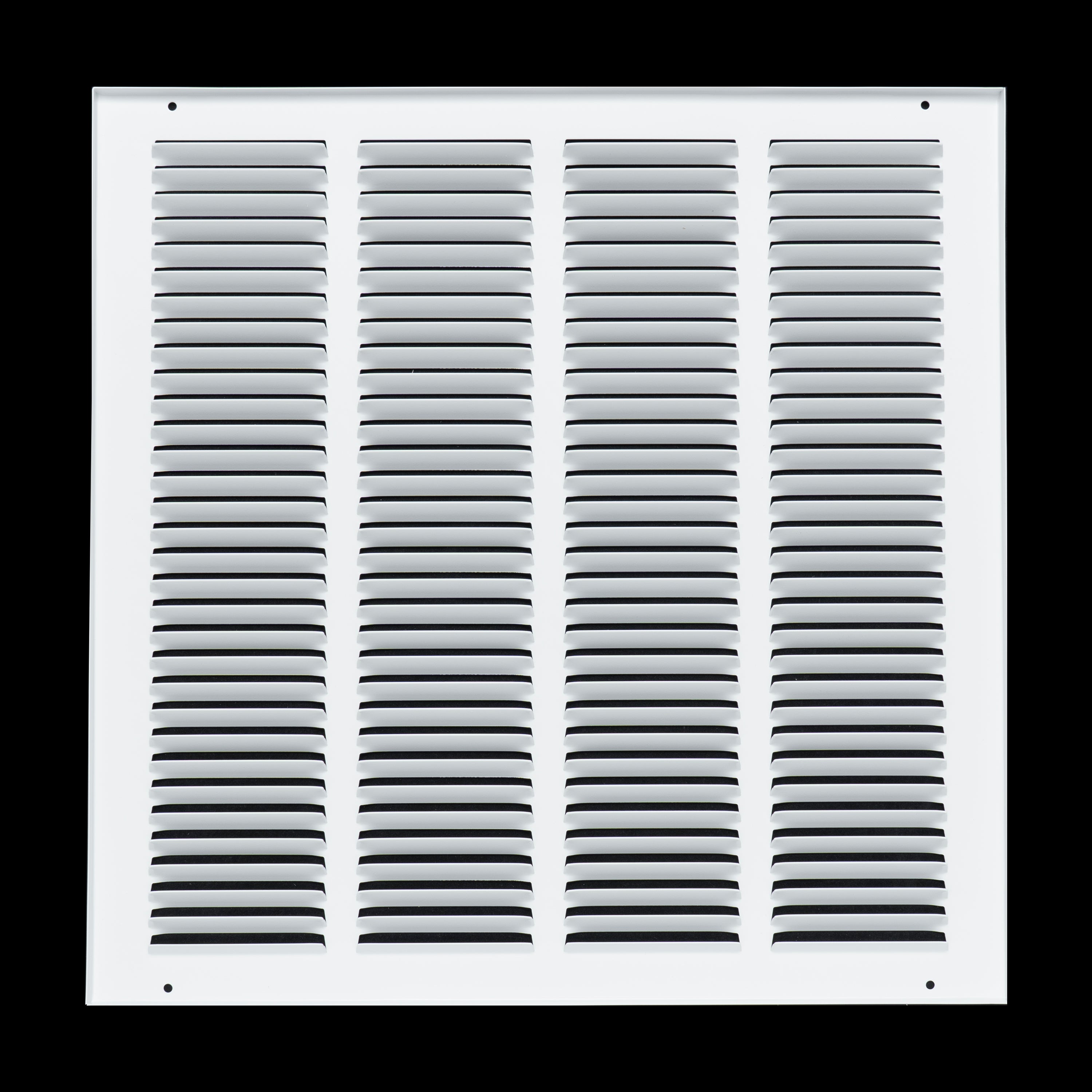 16 x 16-inch White Steel flat stamped return grille, rear view
