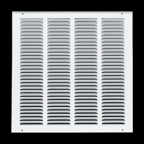 16 x 16-inch White Steel flat stamped return grille, rear view