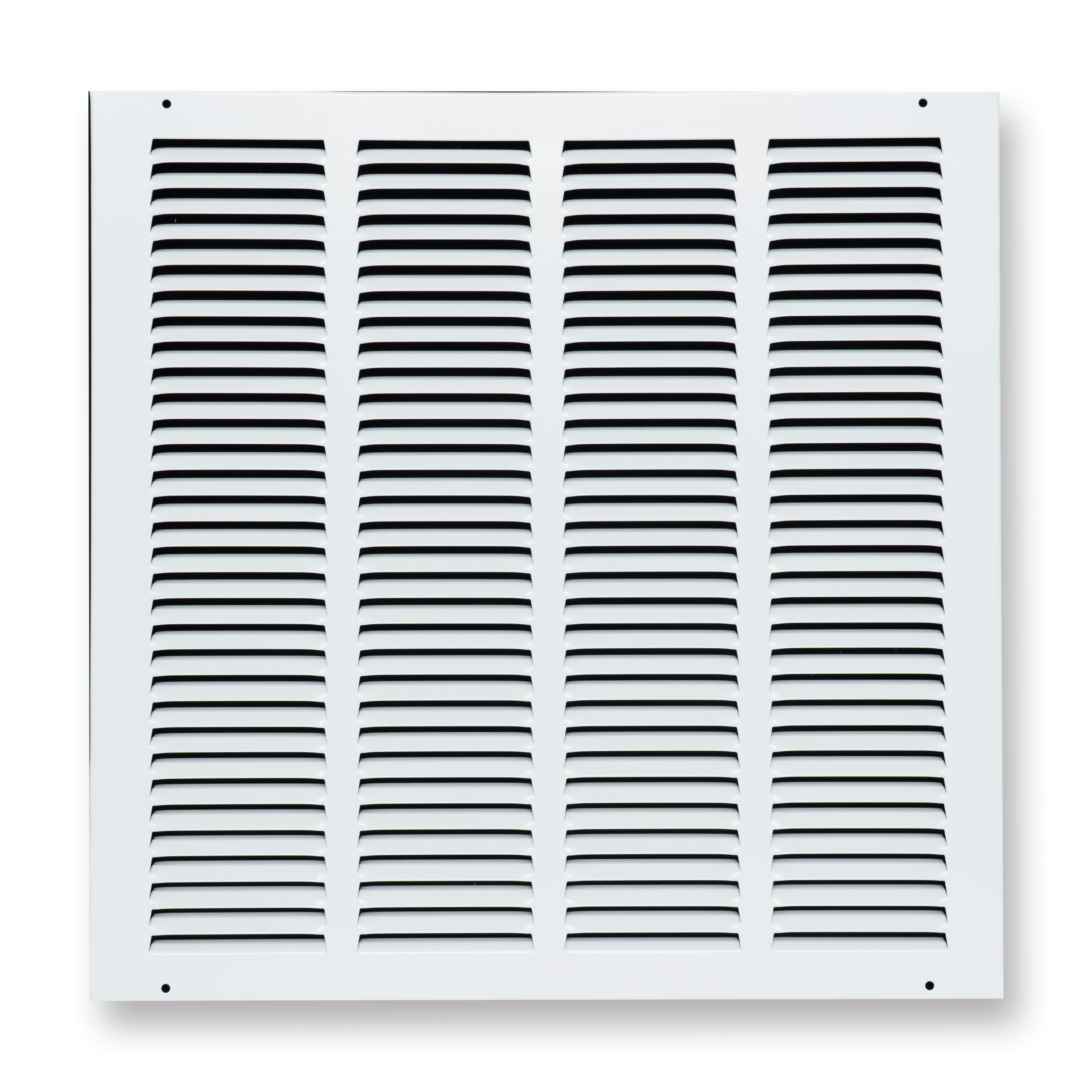 16 x 16-inch White Steel flat stamped return grille, front view 2