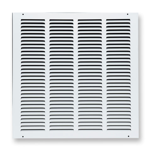 16 x 16-inch White Steel flat stamped return grille, front view 2
