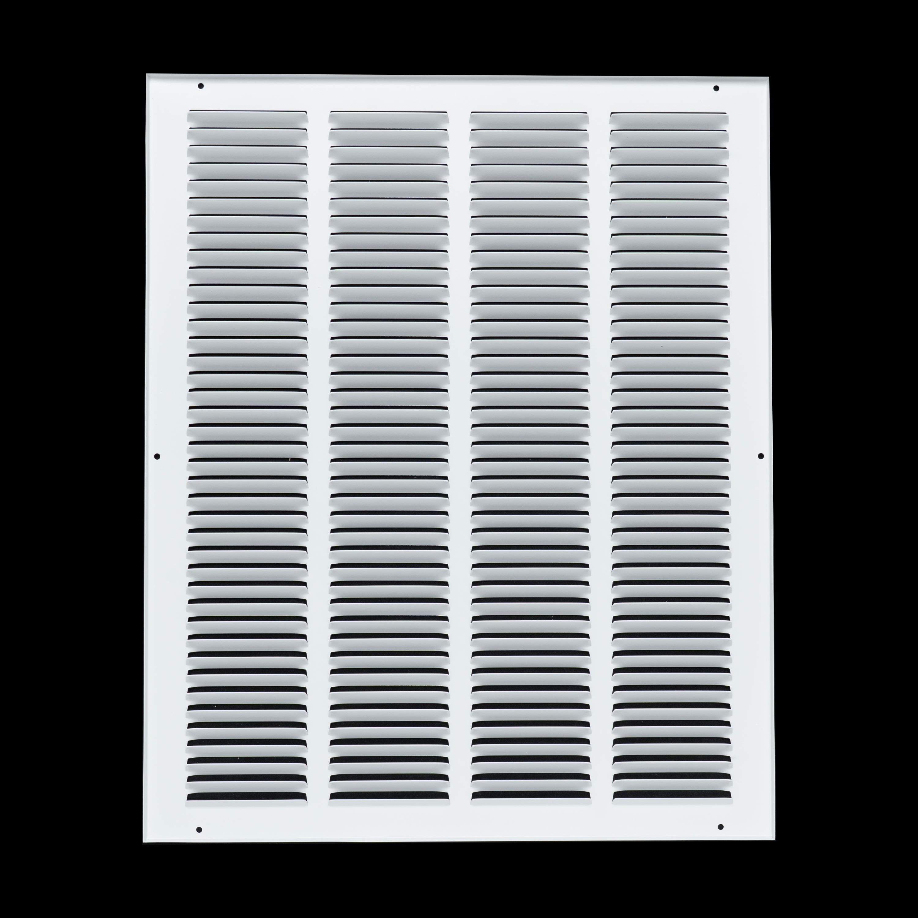 16 x 20-inch White Steel flat stamped return grille, rear view