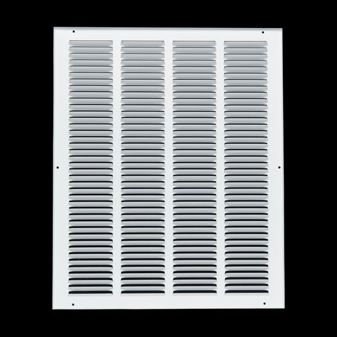 16 x 20-inch White Steel flat stamped return grille, rear view