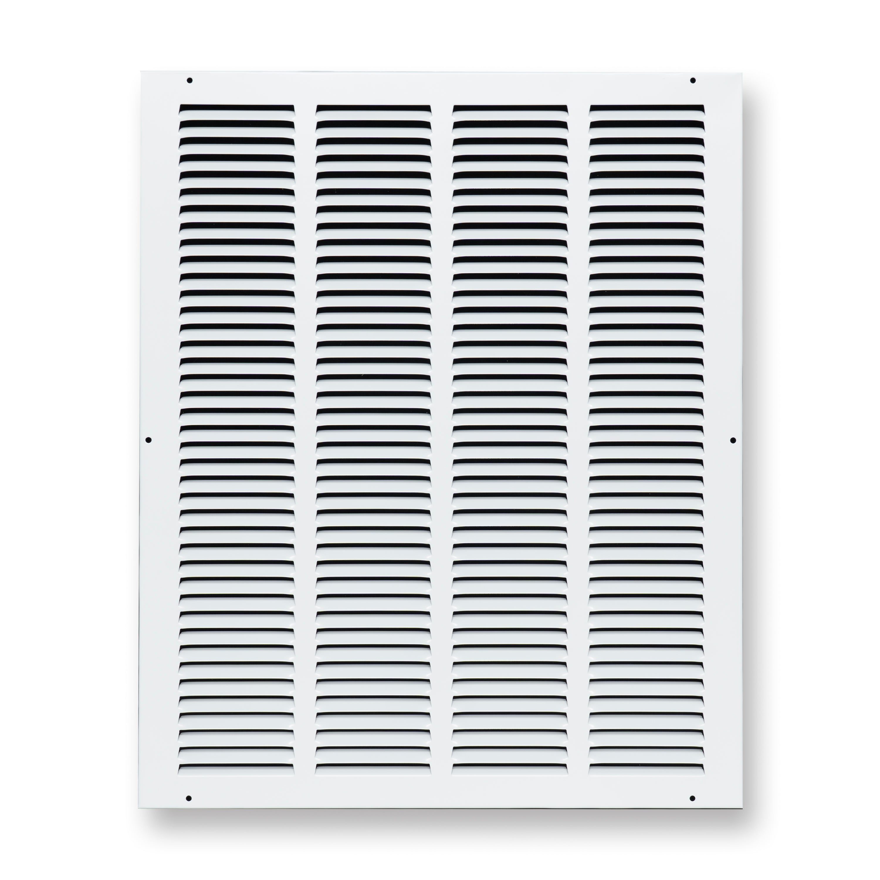 16 x 20-inch White Steel flat stamped return grille, front view 2