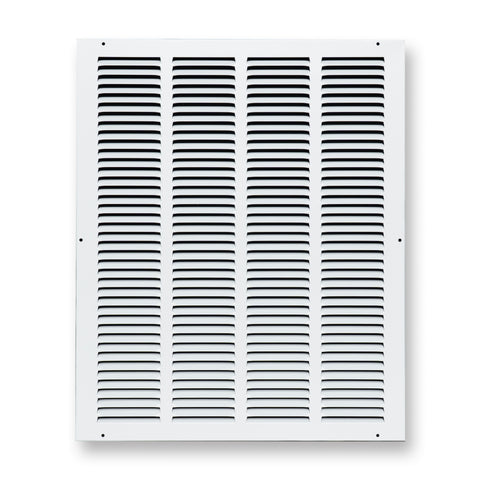16 x 20-inch White Steel flat stamped return grille, front view 2