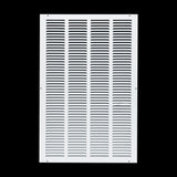 16x25 White Steel Return Air Grille, High-Airflow HVAC Cold Air Intake for Wall & Ceiling