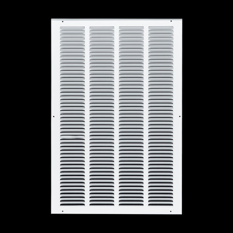 16 x 25-inch White Steel flat stamped return grille, rear view