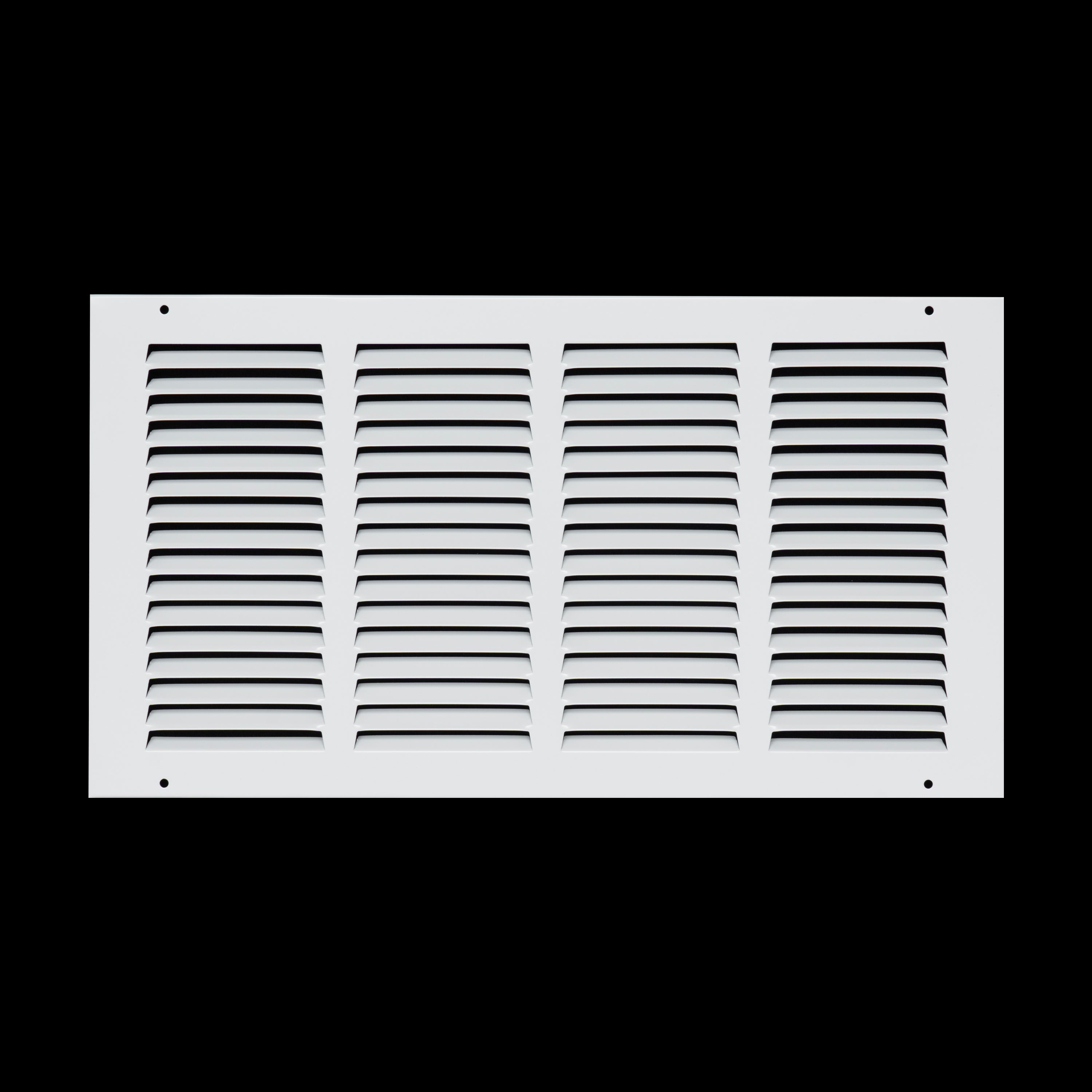 16 x 8-inch White Steel flat stamped return grille, front view