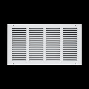 16 x 8-inch White Steel flat stamped return grille, front view
