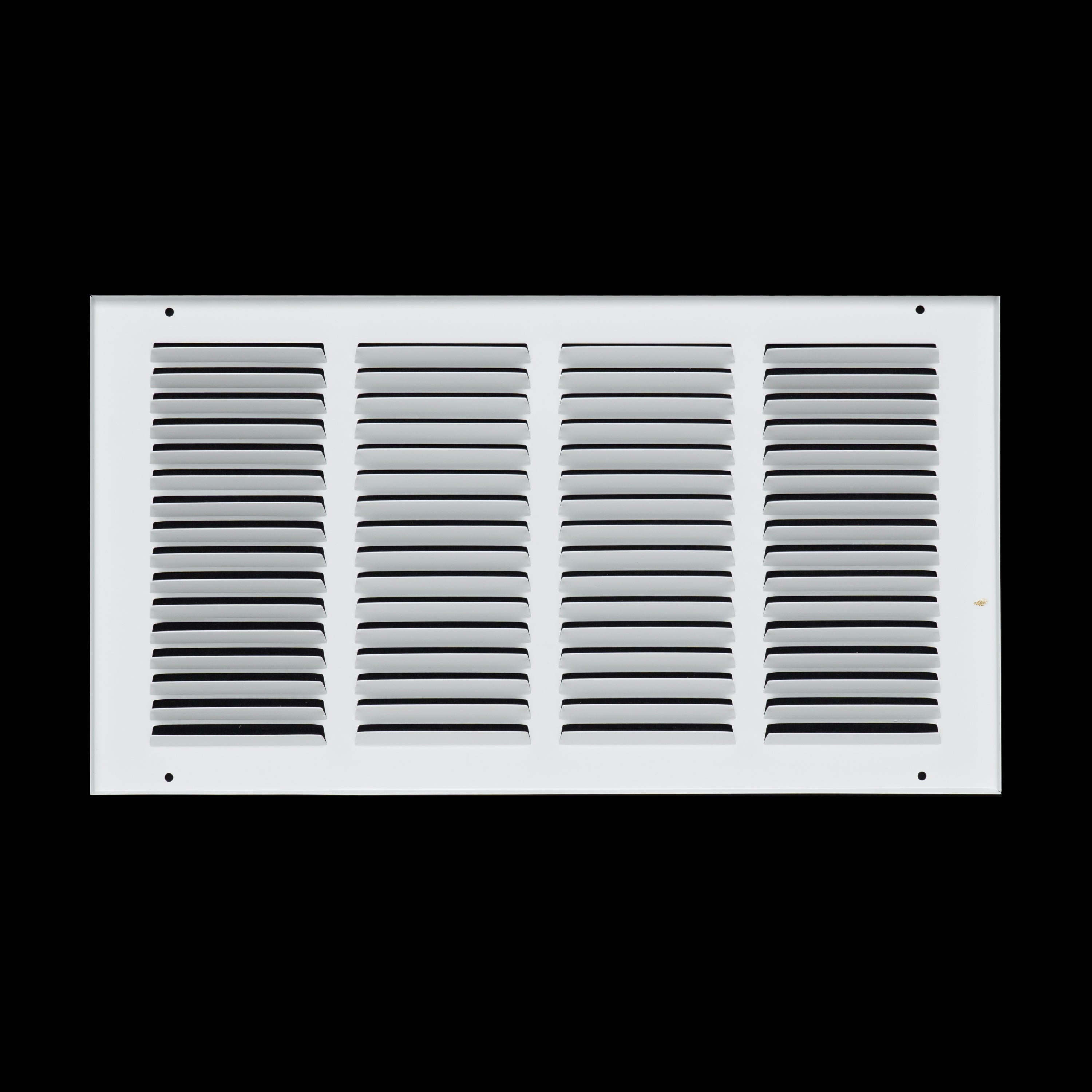 16 x 8-inch White Steel flat stamped return grille, rear view
