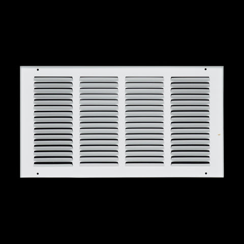 16 x 8-inch White Steel flat stamped return grille, rear view