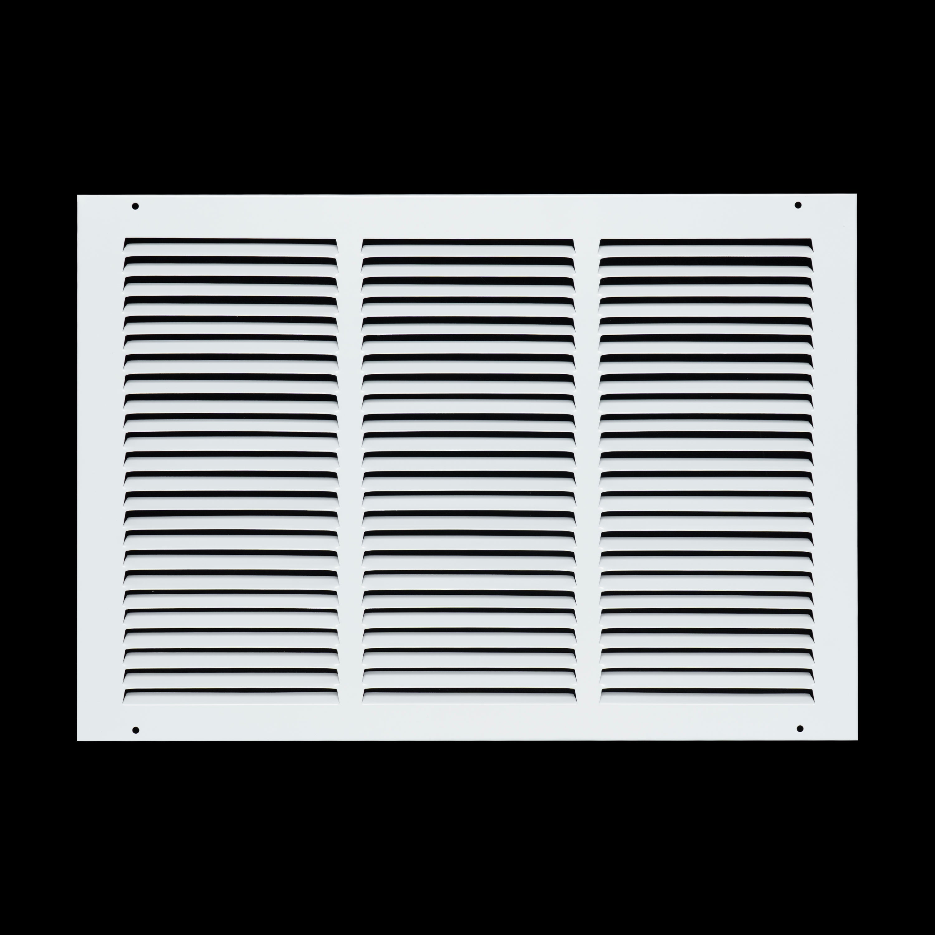 18 x 12-inch White Steel flat stamped return grille, front view