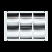 18 x 12-inch White Steel flat stamped return grille, front view