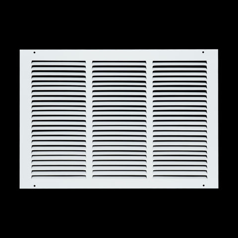 18 x 12-inch White Steel flat stamped return grille, front view
