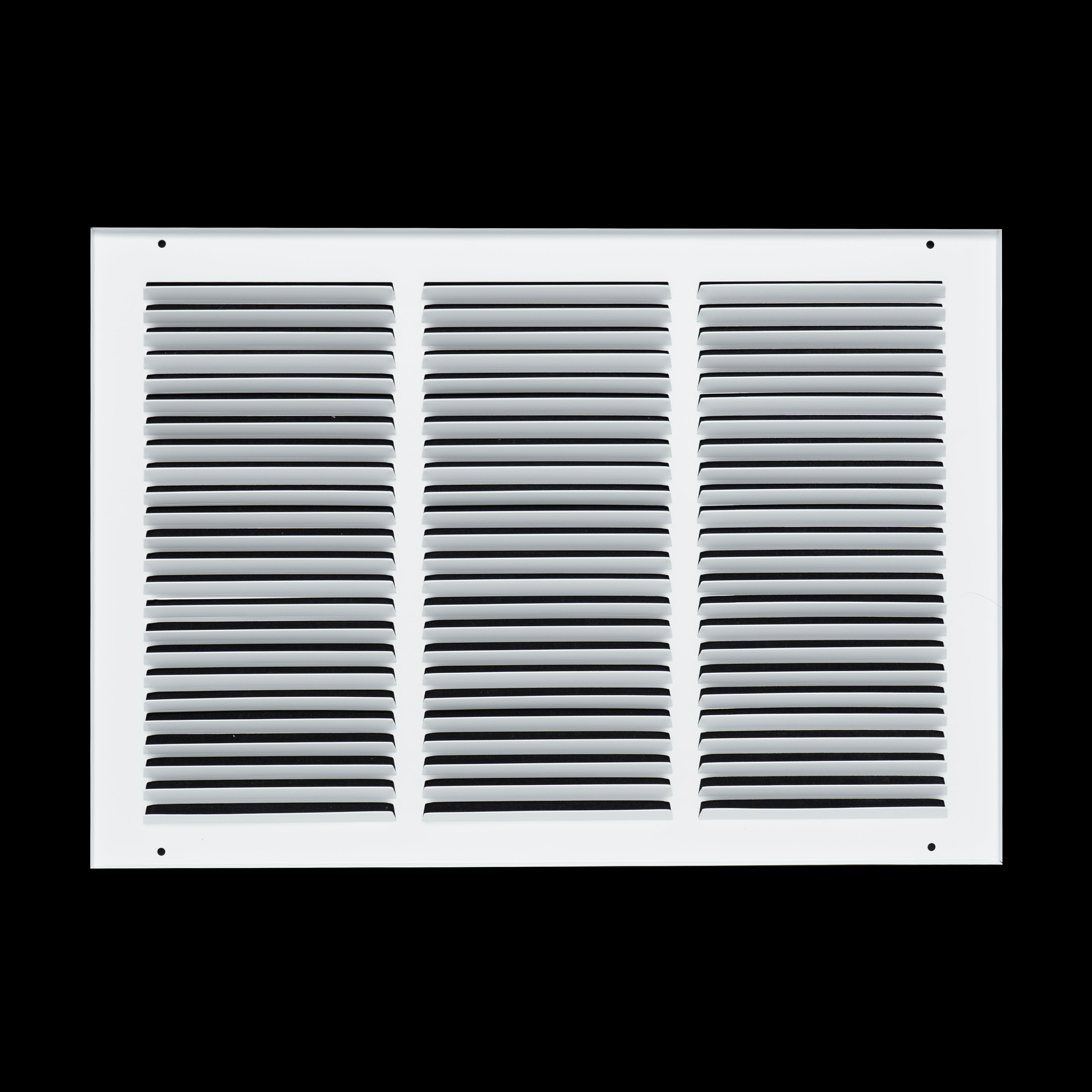 18 x 12-inch White Steel flat stamped return grille, rear view