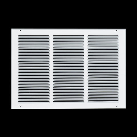 18 x 12-inch White Steel flat stamped return grille, rear view