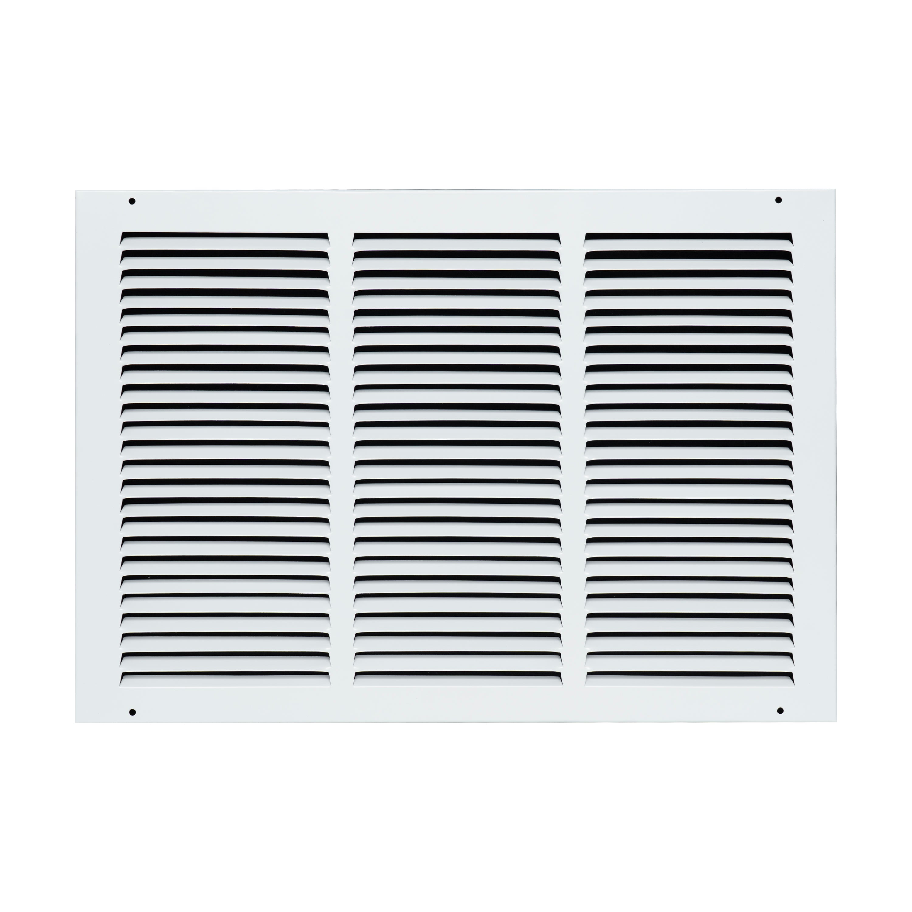 18 x 12-inch White Steel flat stamped return grille, front view 2
