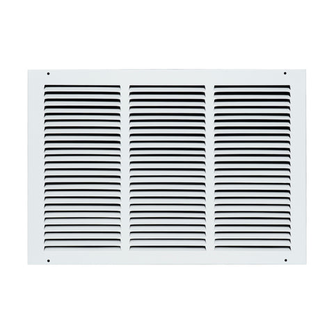 18 x 12-inch White Steel flat stamped return grille, front view 2
