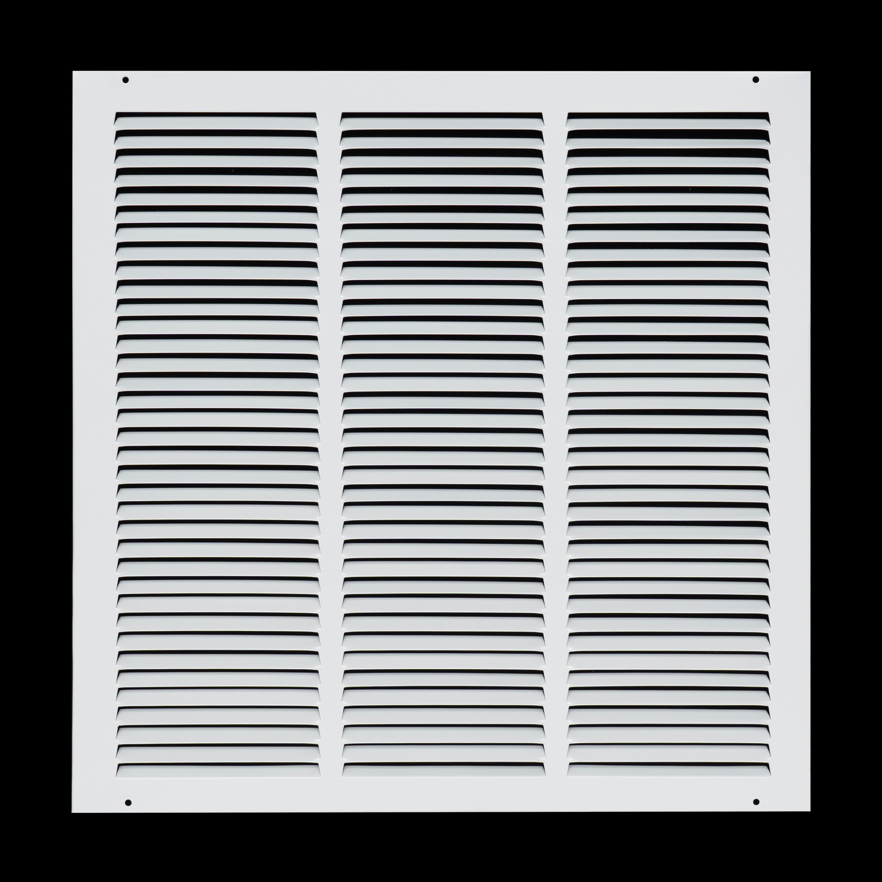 18 x 18-inch White Steel flat stamped return grille, front view