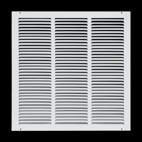 18 x 18-inch White Steel flat stamped return grille, front view
