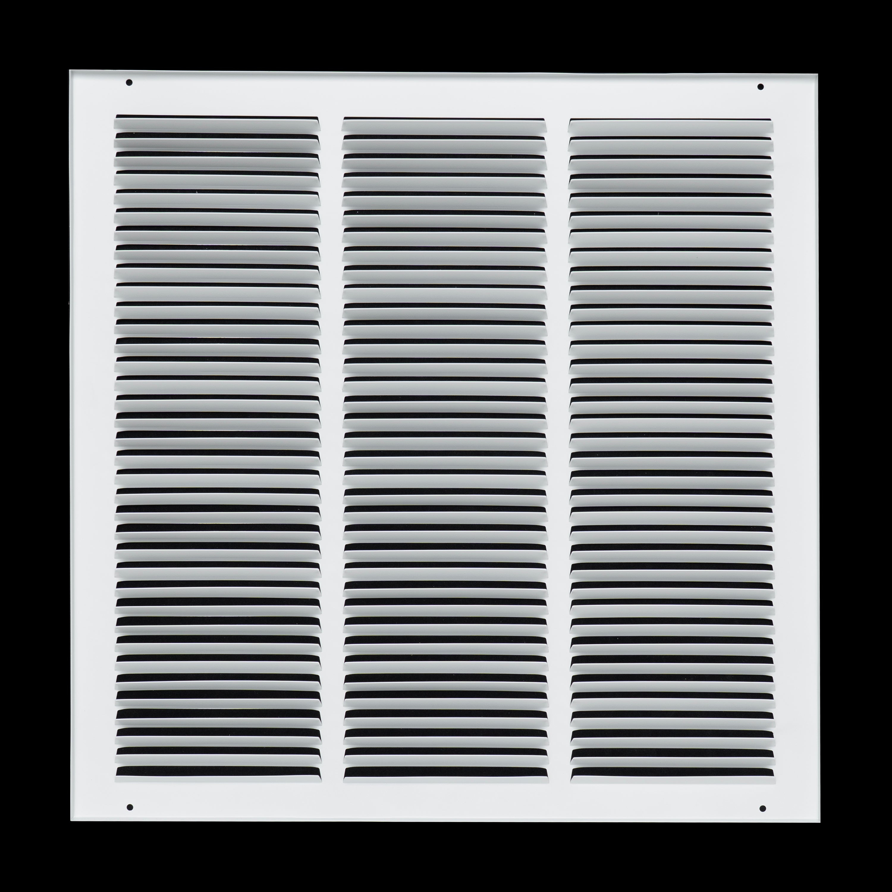 18 x 18-inch White Steel flat stamped return grille, rear view