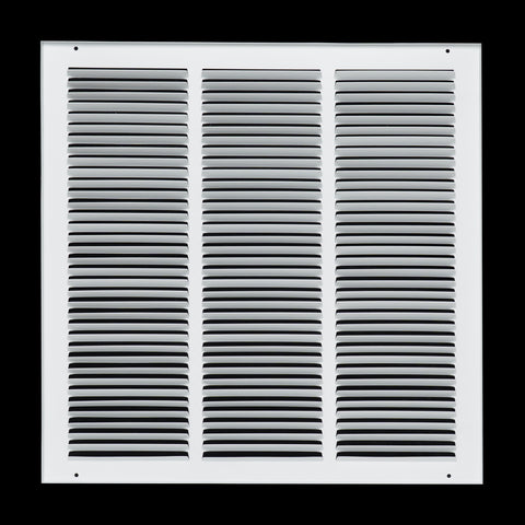 18 x 18-inch White Steel flat stamped return grille, rear view