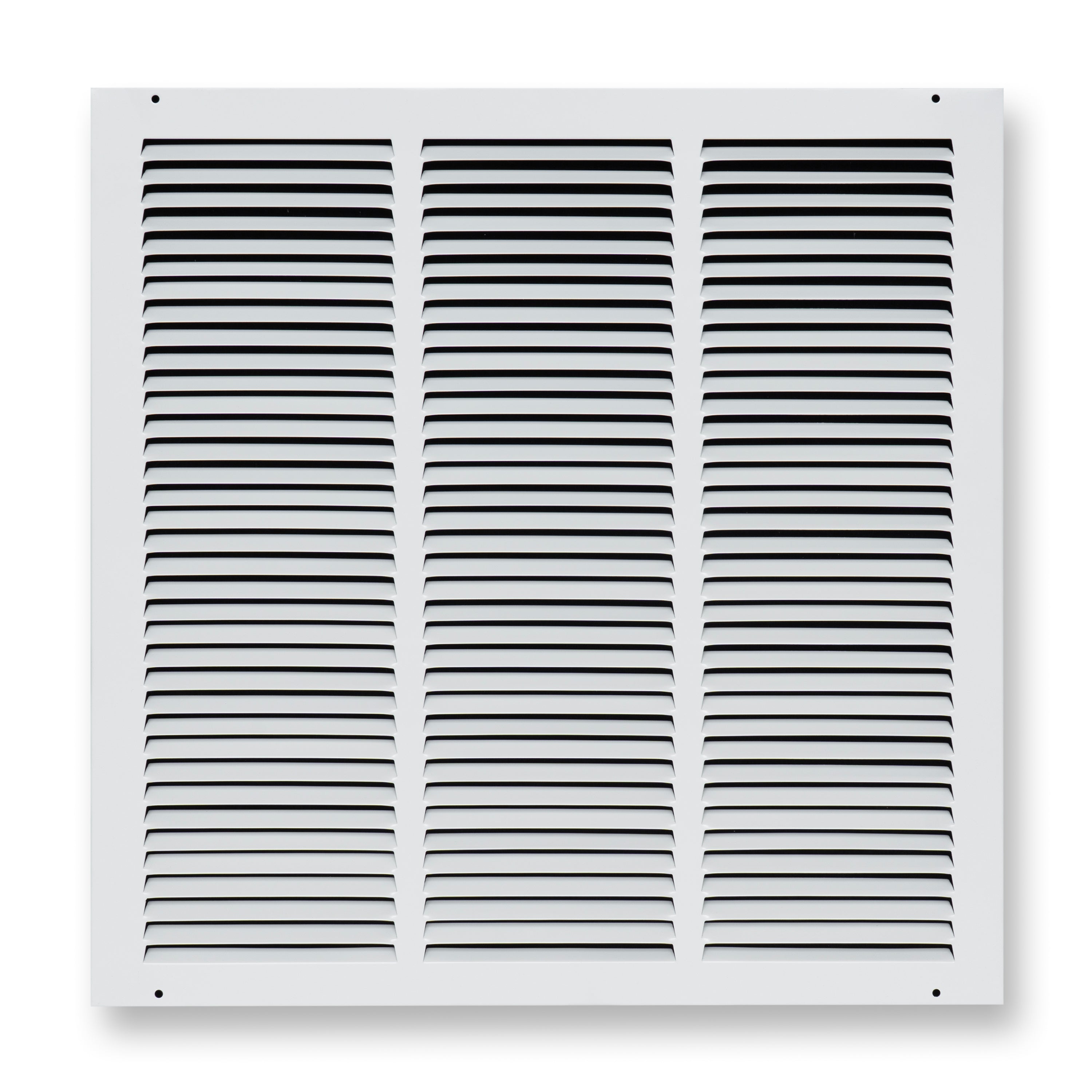 18 x 18-inch White Steel flat stamped return grille, front view 2