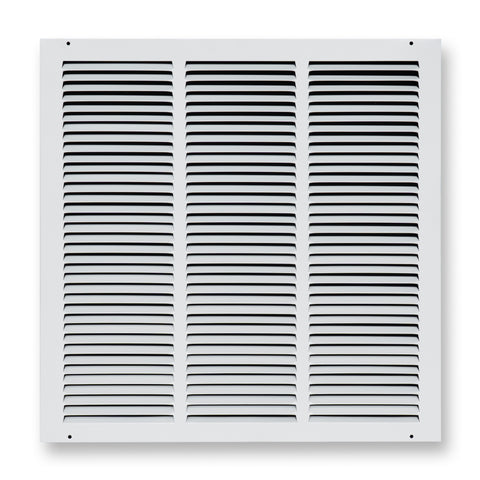 18 x 18-inch White Steel flat stamped return grille, front view 2