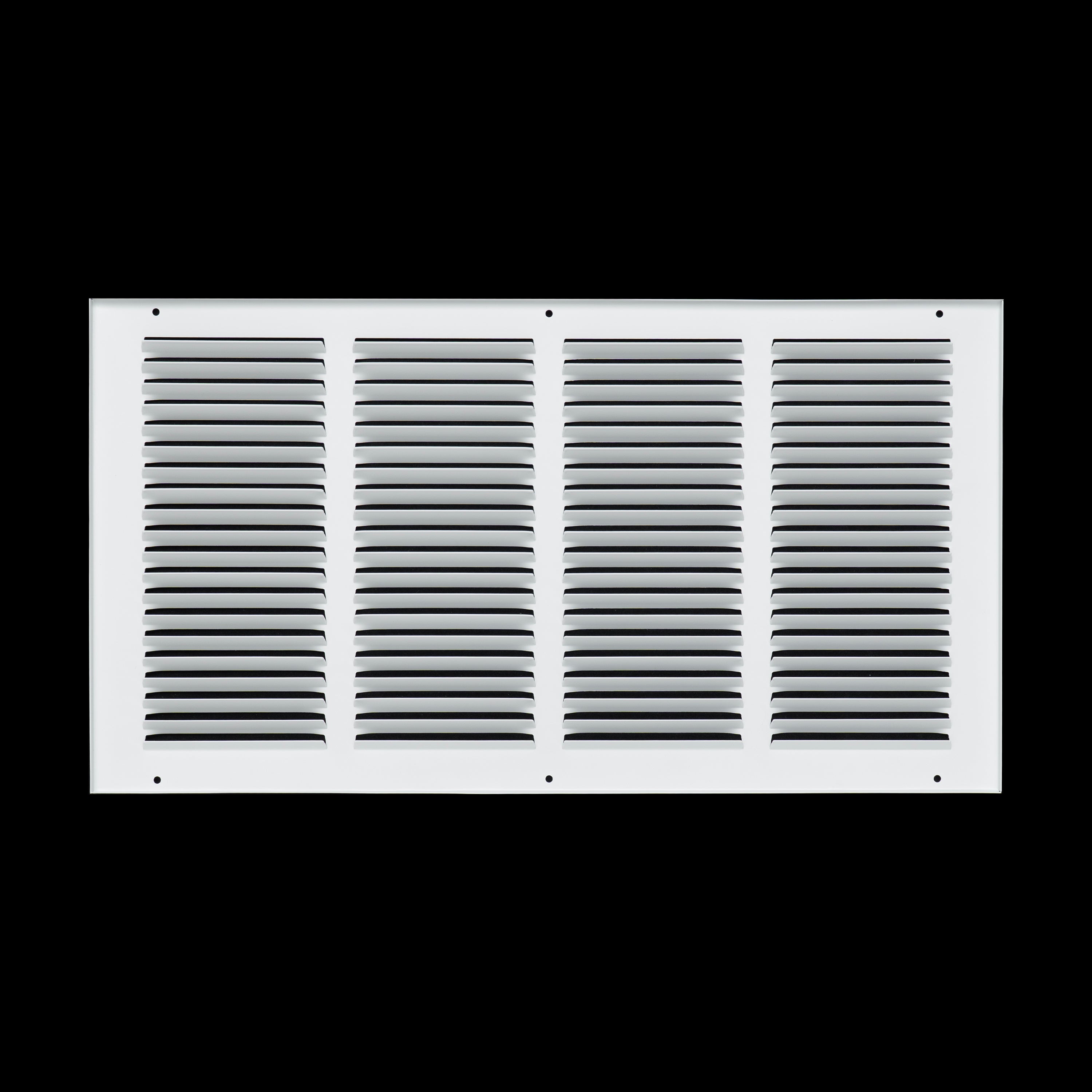 20 x 10-inch White Steel flat stamped return grille, rear view