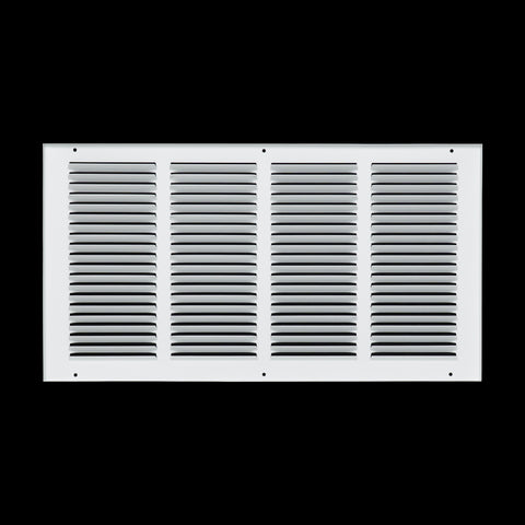 20 x 10-inch White Steel flat stamped return grille, rear view