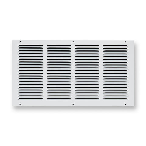 20 x 10-inch White Steel flat stamped return grille, front view 2