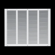 20 x 16-inch White Steel flat stamped return grille, front view