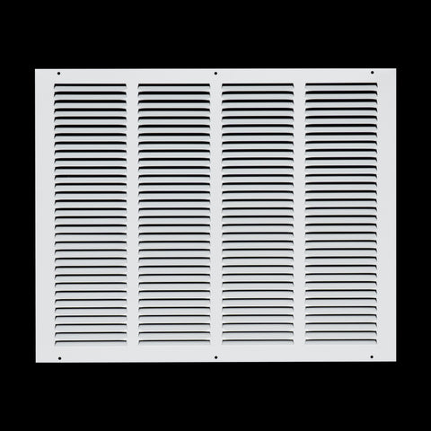20 x 16-inch White Steel flat stamped return grille, front view