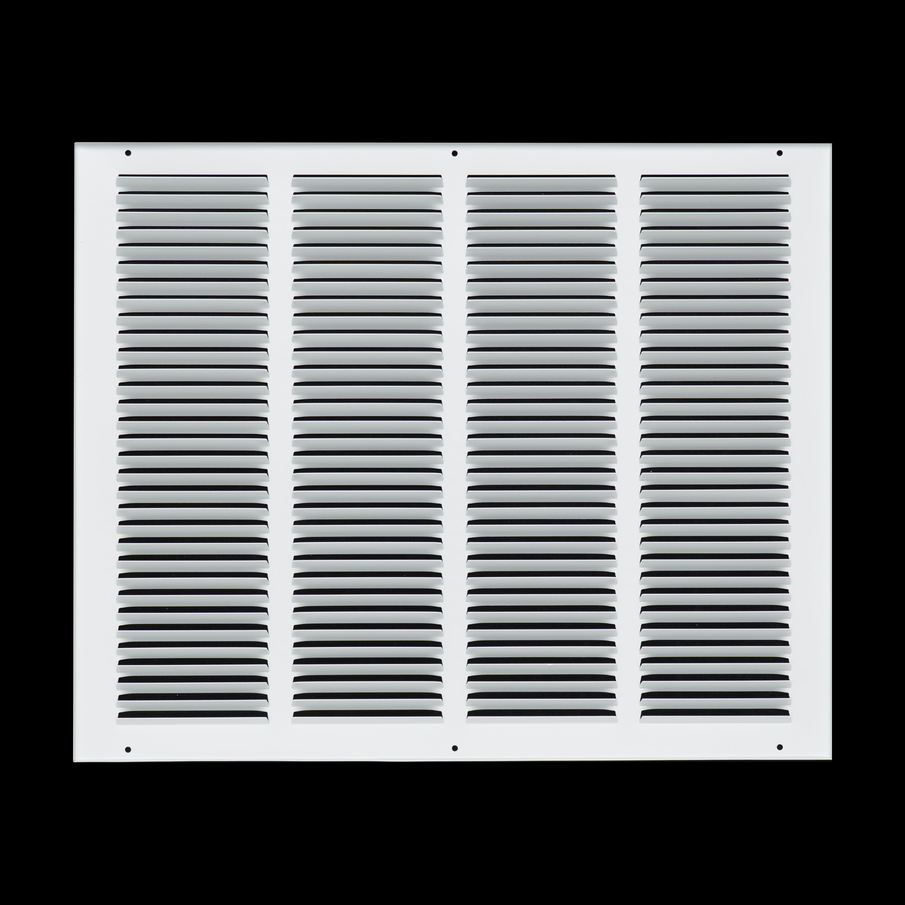 20 x 16-inch White Steel flat stamped return grille, rear view