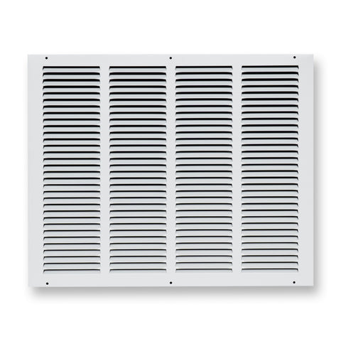 20 x 16-inch White Steel flat stamped return grille, front view 2