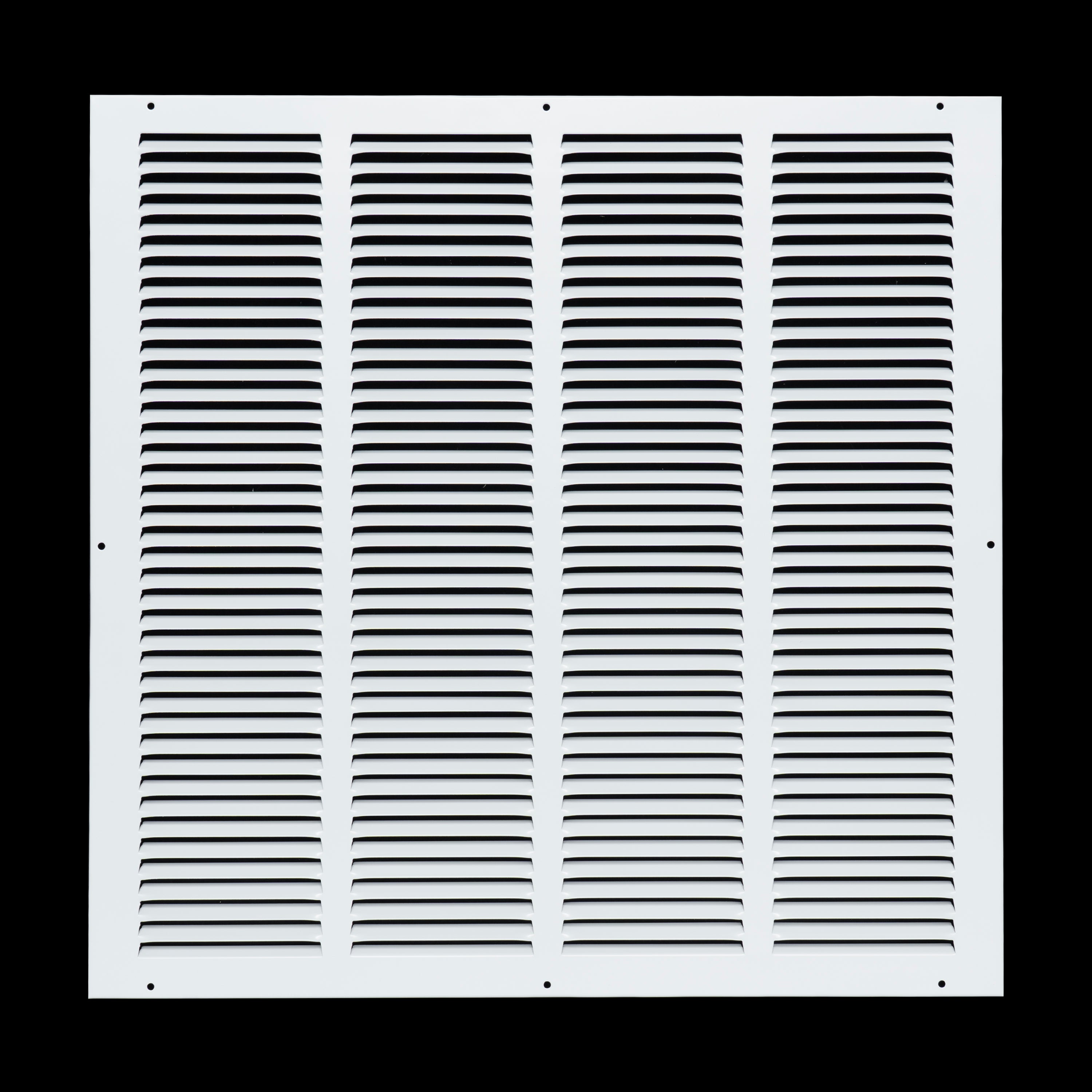 20 x 20-inch White Steel flat stamped return grille, front view