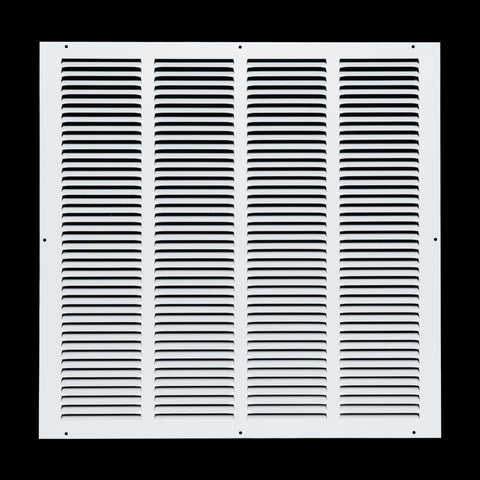 20 x 20-inch White Steel flat stamped return grille, front view