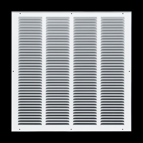 20 x 20-inch White Steel flat stamped return grille, rear view