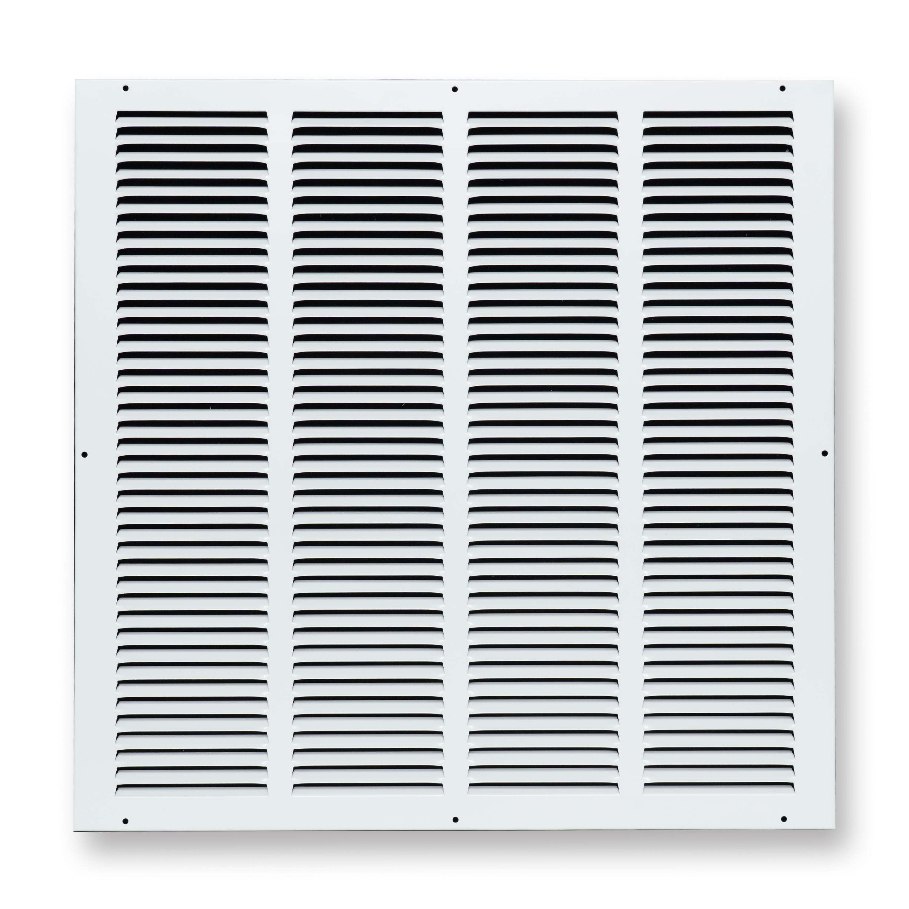 20 x 20-inch White Steel flat stamped return grille, front view 2