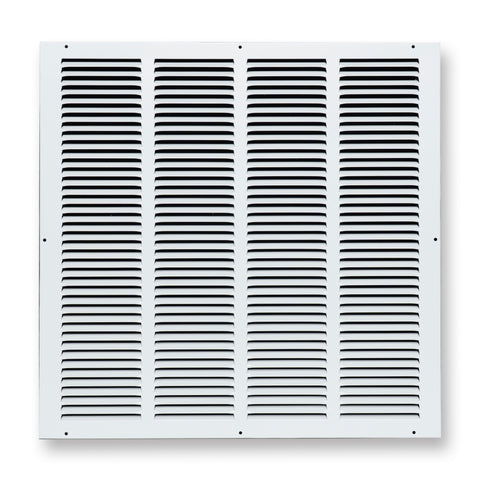 20 x 20-inch White Steel flat stamped return grille, front view 2
