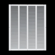 20 x 25-inch White Steel flat stamped return grille, front view