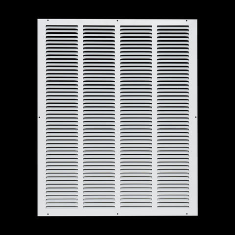 20 x 25-inch White Steel flat stamped return grille, front view