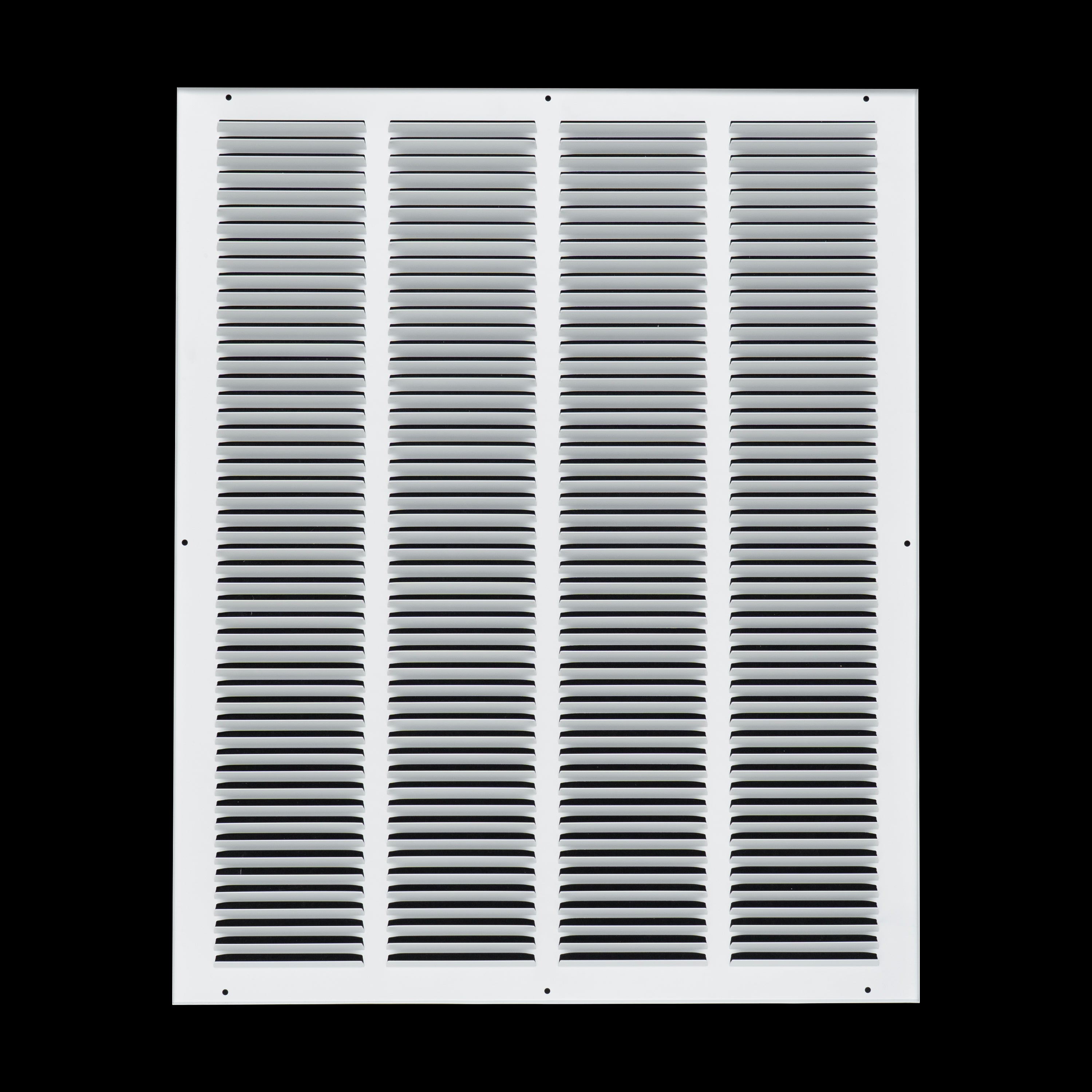 20 x 25-inch White Steel flat stamped return grille, rear view