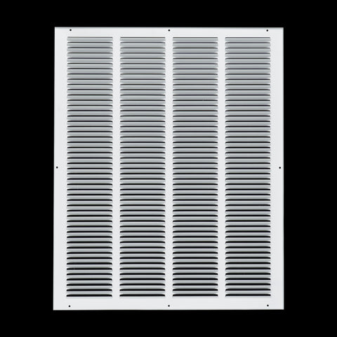 20 x 25-inch White Steel flat stamped return grille, rear view