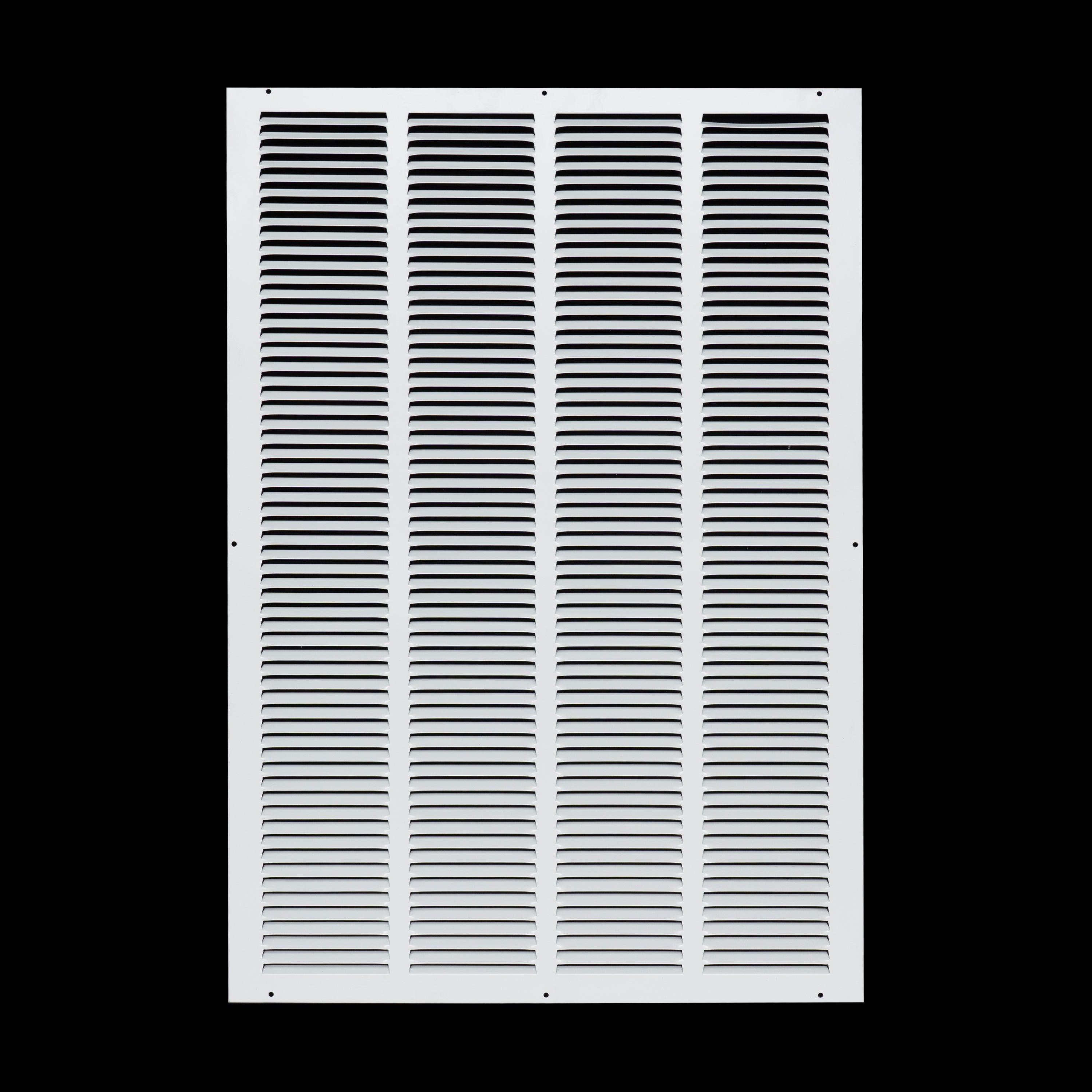 20 x 30-inch White Steel flat stamped return grille, front view