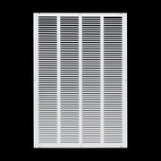 20 x 30-inch White Steel flat stamped return grille, front view