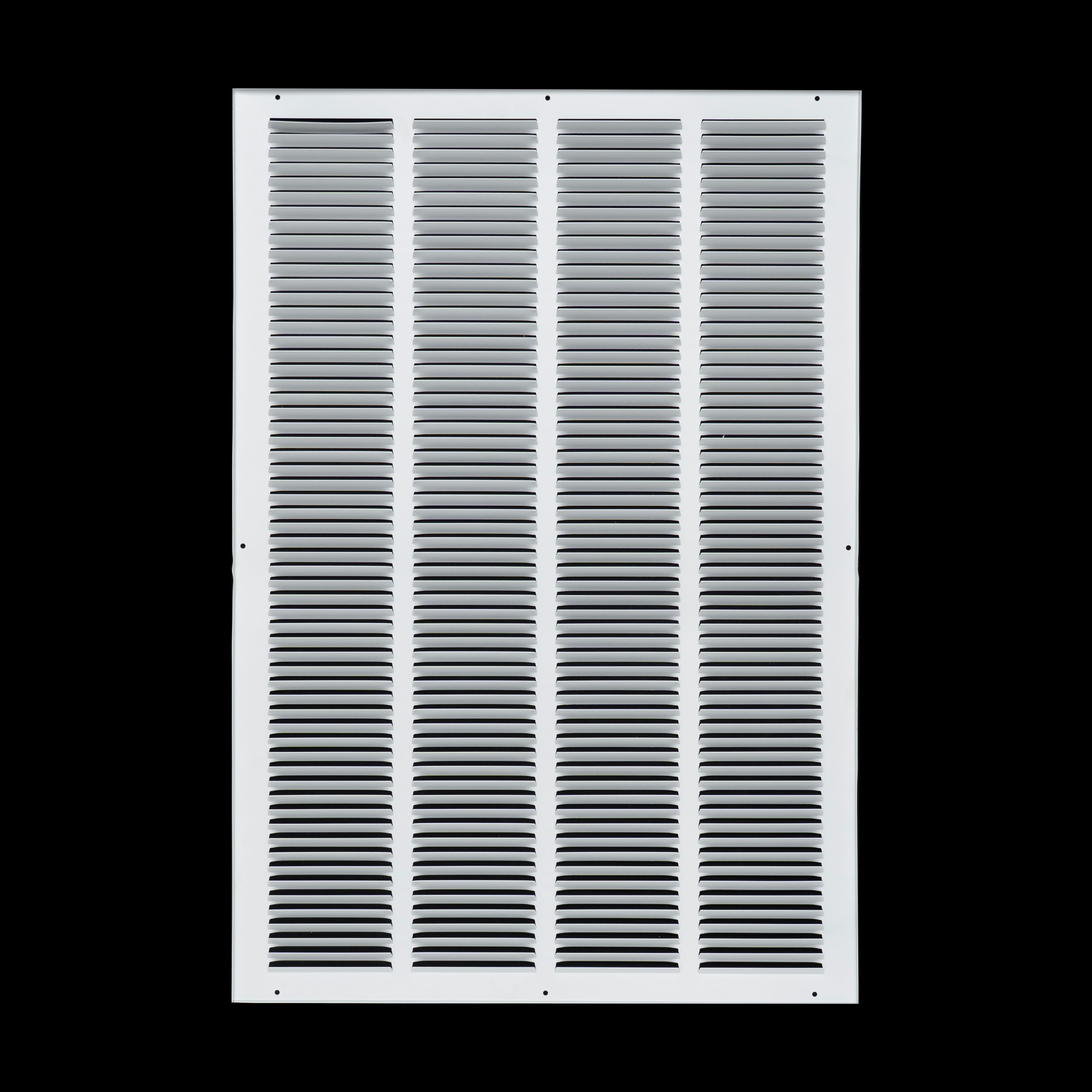 20 x 30-inch White Steel flat stamped return grille, rear view